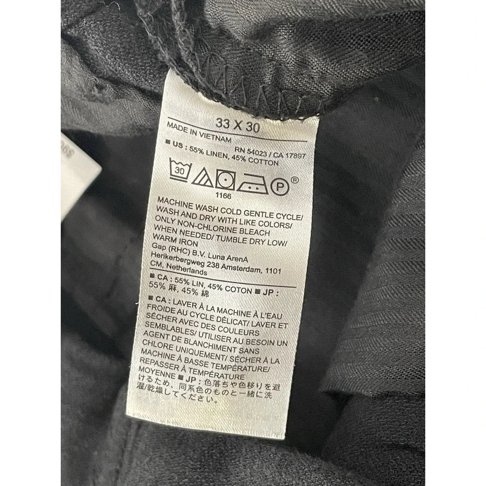 NEW Banana Republic Athletic-Fit Linen-Blend Trouser Pants 33x30‎ Black $90